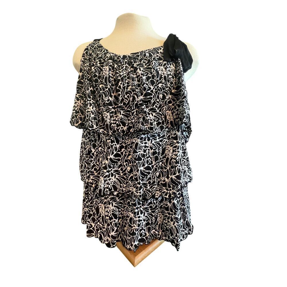 STYLE & COMPANY BLACK AND WHITE LAYERED TANK TOP WOMENS PLUS SIZE 3XL
